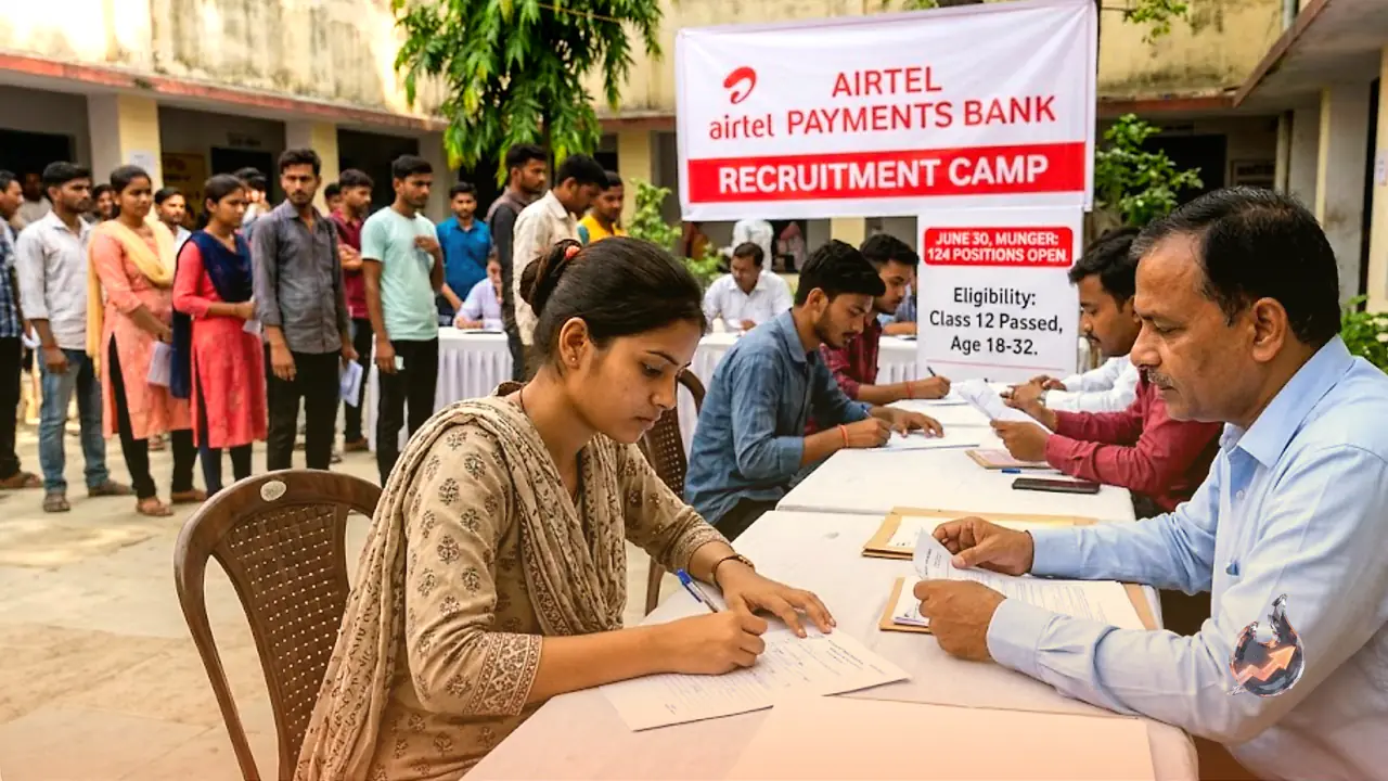 Banking jobs open up in Munger: 124 posts to be filled at a June 30 recruitment camp for Airtel Payments Bank