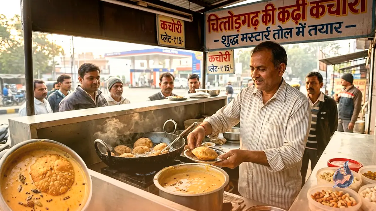 This Agra Breakfast Stall Dishes Up Rajasthani Kachori for ₹15 Using Dry Fruits, Makhana and Pure Mustard Oil