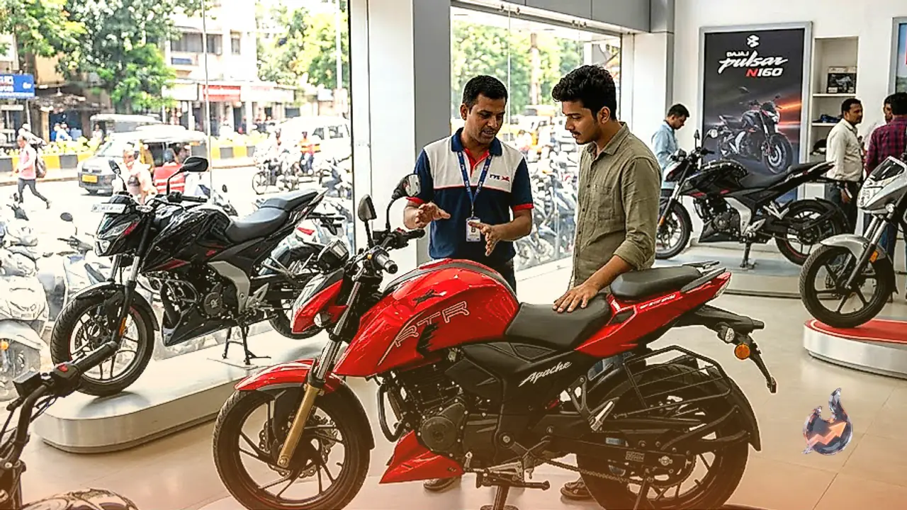 TVS Apache Extends Its Lead in the 150-200cc Bike Segment as Bajaj Pulsar and Honda Unicorn Post Strong June Gains
