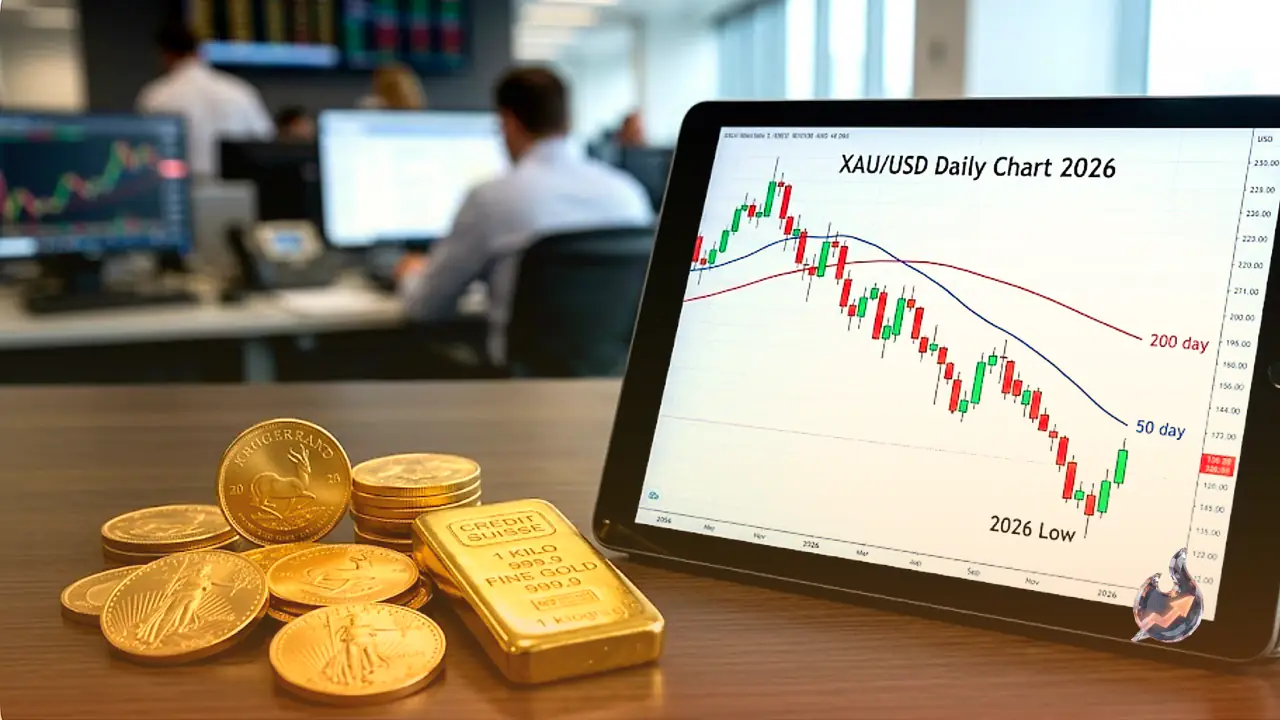 Gold claws back from its 2026 low, but the charts still lean lower