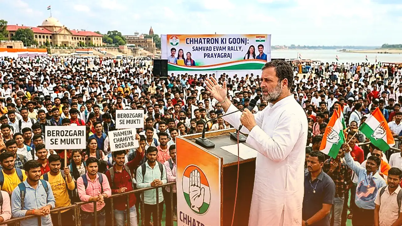 Rahul Gandhi Targets Youth Vote in UP With Massive Prayagraj Student Rally Ahead of 2027 Polls