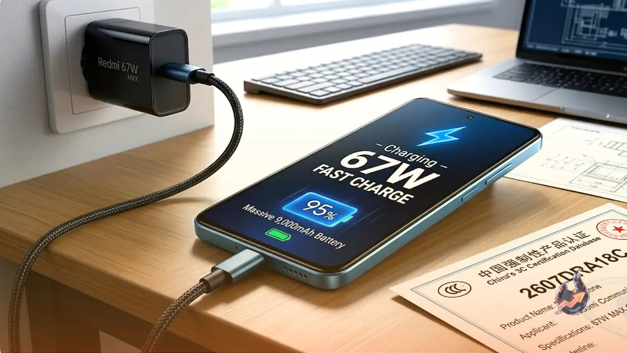 3C डेटाबेस में दिखा रेडमी Note 17 Pro, 67W चार्जिंग और 9,000mAh बैटरी के संकेत