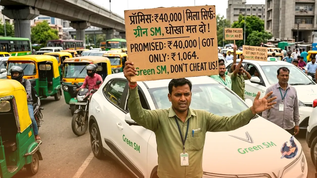 Promised ₹40,000 a Month, Handed Just ₹1,064: Green SM Drivers Take Their Anger to Delhi-NCR Streets