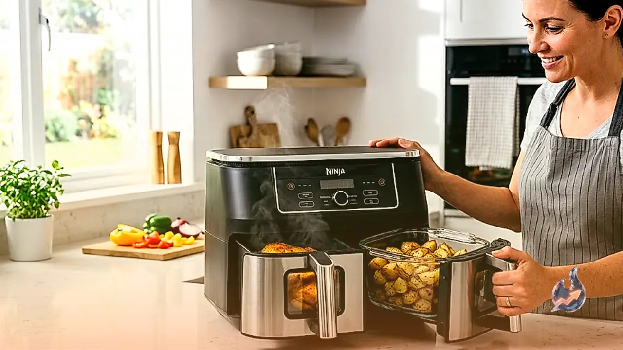 8-Quart Ninja DD101 Crispi DualZone Air Fryer Features Glass Cookware and Dual Baskets