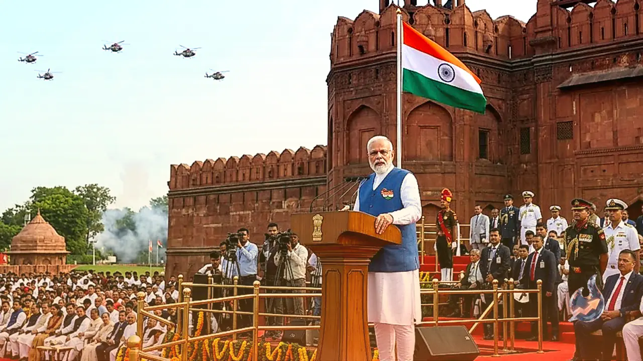 80वें स्वतंत्रता दिवस पर लाल किले की प्राचीर से पीएम नरेंद्र मोदी का संबोधन, जानिए गार्ड ऑफ ऑनर से लेकर हेलीकॉप्टर शावर तक का पूरा शेड्यूल