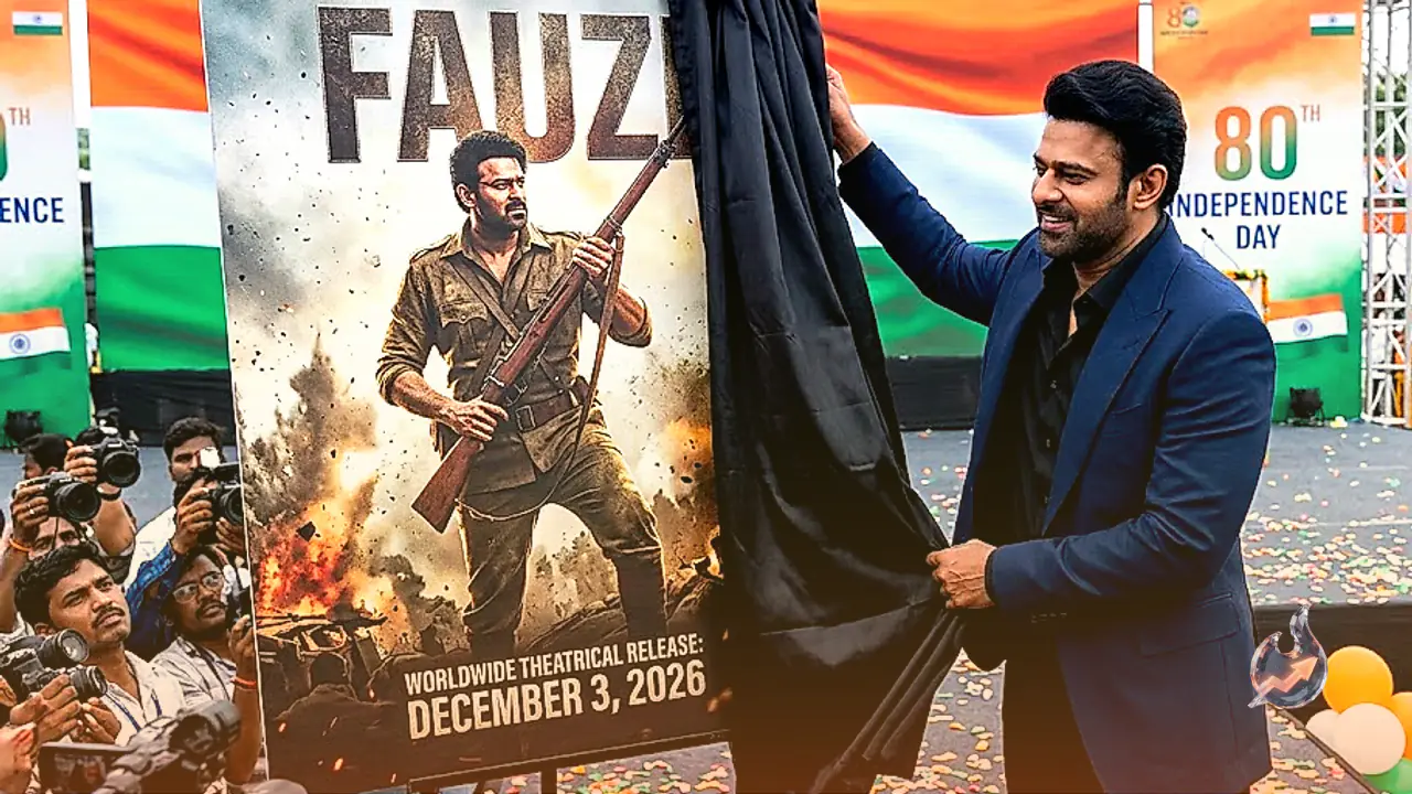 Prabhas Unveils Action Packed First Look Poster of Fauzi on 80th Independence Day Ahead of December 2026 Release