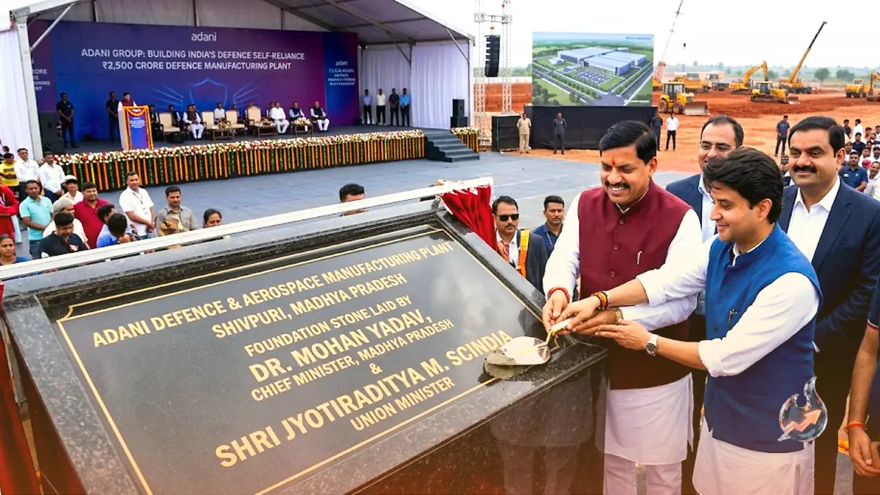 अडानी समूह मध्य प्रदेश के शिवपुरी में लगाएगा 2500 करोड़ की डिफेंस फैक्ट्री, मोहन यादव और सिंधिया ने रखी नींव