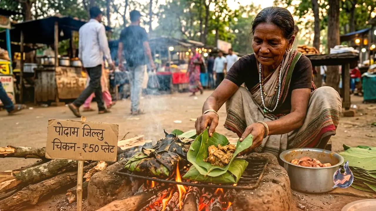 Jharkhand's Tribal Chicken Recipe Cooked Inside Sal Leaves Over Open Fire Costs Just ₹50 a Plate