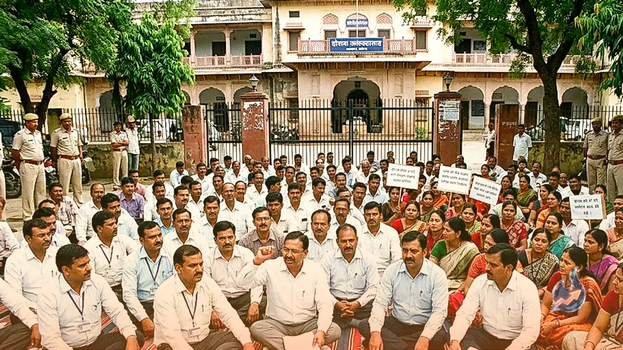 दौसा में प्रशासनिक टकराव: कलेक्टर के रवैये से नाराज मंत्रालयिक कर्मचारियों ने कलेक्ट्रेट में दिया धरना