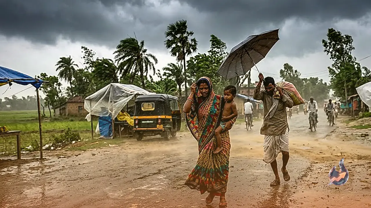 Storm Watch: Bihar Forecasts Heavy Rain and 60 KMPH Winds Across 13 Districts Today