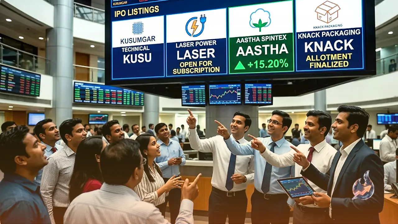 A Busy IPO Week Ahead: Kusumgar and Laser Power Open, Aastha Spintex Lists, Knack Packaging Allotment Due