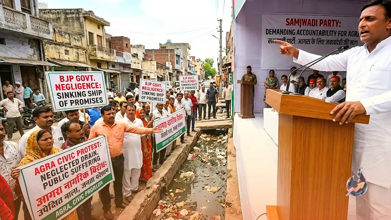 Akhilesh Yadav Targets BJP Over Agra Civic Protest, Calls Ruling Party a Sinking Ship