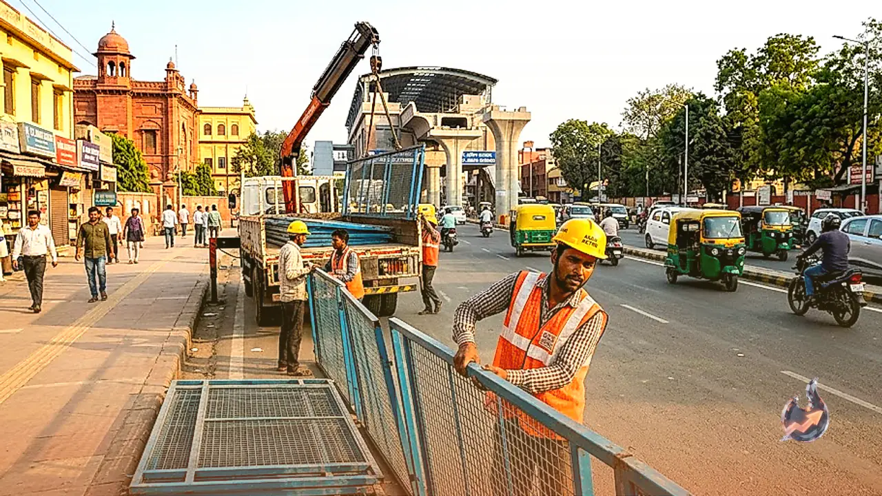 Agra Metro Removes MG Road Barricades as 5 New Stations Near Launch, Ending Peak Hour Traffic Bottlenecks