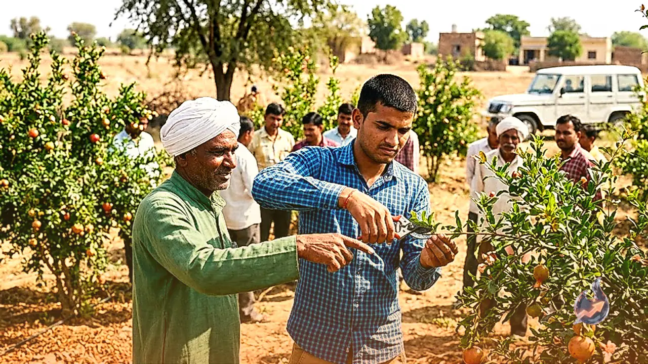 Jodhpur Agriculture University Trains Local Youth for Pomegranate Pruning to Cut Costs for Rajasthan Farmers