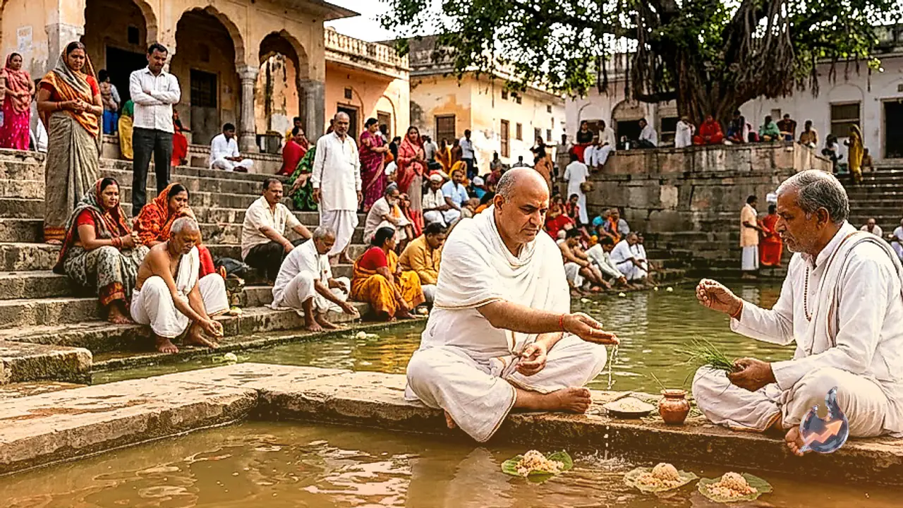 Devotees Gather at Sudhabai Gaya Kund in Pushkar for Ancestral Rites and Pind Daan During Pitru Paksha