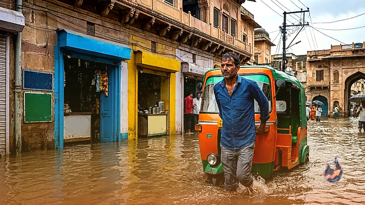 Streets Submerged in Ajmer as Rising Rivers Threaten Baran: Deadly Lightning Strikes Kota Amid Monsoon Fury