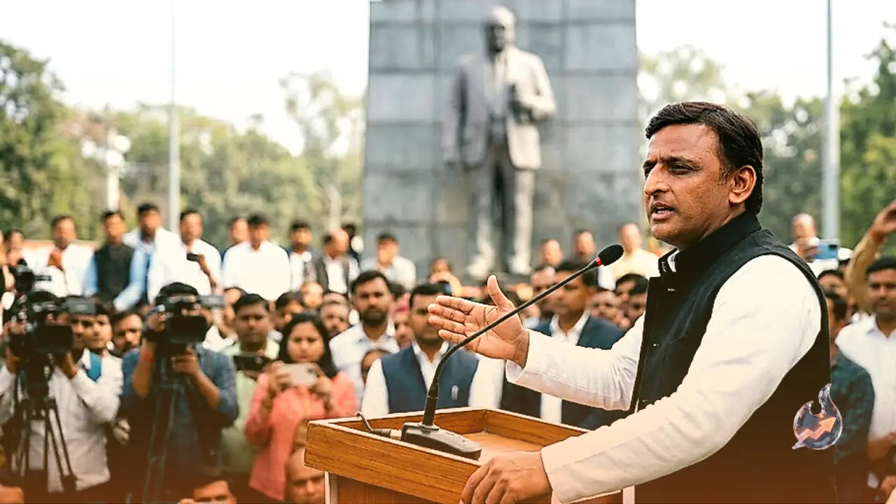 Akhilesh Yadav Accuses Ruling Front of Targeting Ambedkar Statues Out of Constitutional Animosity