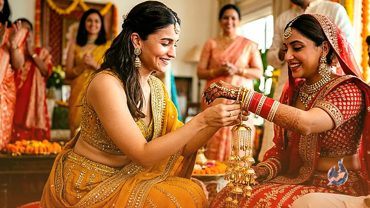 Alia Bhatt Steps Up as Bridesmaid, Helping Best Friend Akansha Ranjan Kapoor with Wedding Traditions