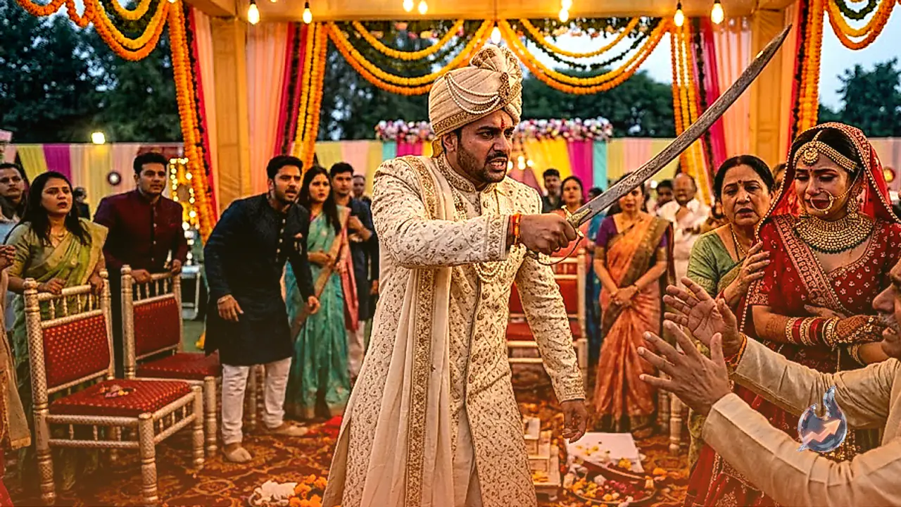 Aligarh: Groom brandishes sword during wedding ceremony over additional dowry demands