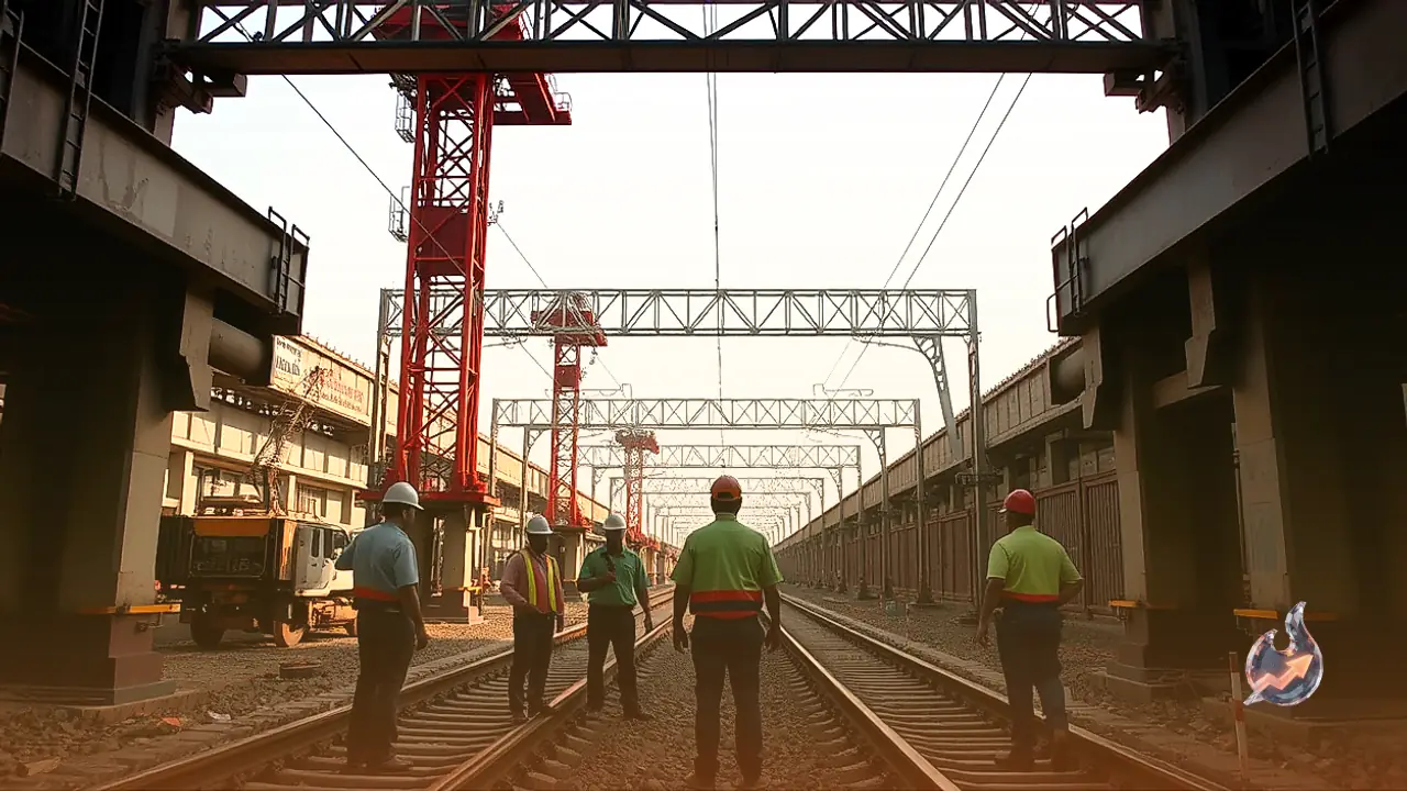 All 14 Heavy Portal Beams Installed Over Delhi-Mumbai Rail Tracks in Vadodara for High-Speed Corridor