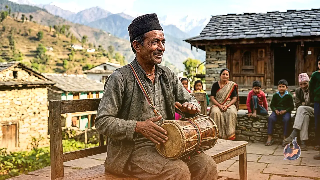 उत्तराखंड के पारंपरिक वाद्य हुड़का की थाप से परिवार पाल रहे अल्मोड़ा के लोक कलाकार अभि राम