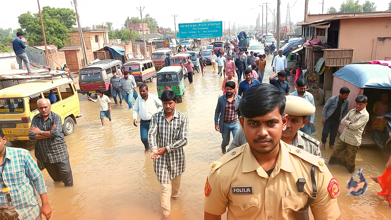 Alwar Residents Block Alwar-Behror Highway Over Waterlogging Woes