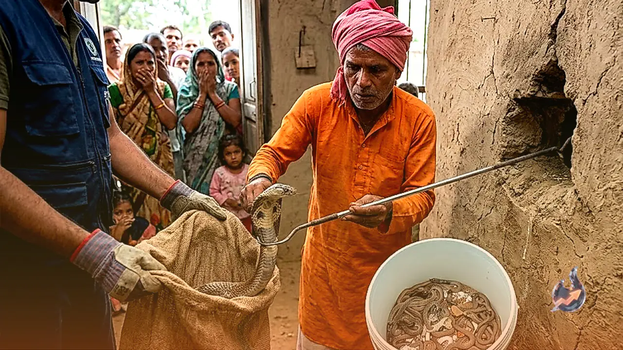 अंबेडकरनगर के एक घर में रेंगते दिखे दर्जनों नागराज, 25 बच्चों समेत विशाल कोबरा का हुआ सुरक्षित रेस्क्यू