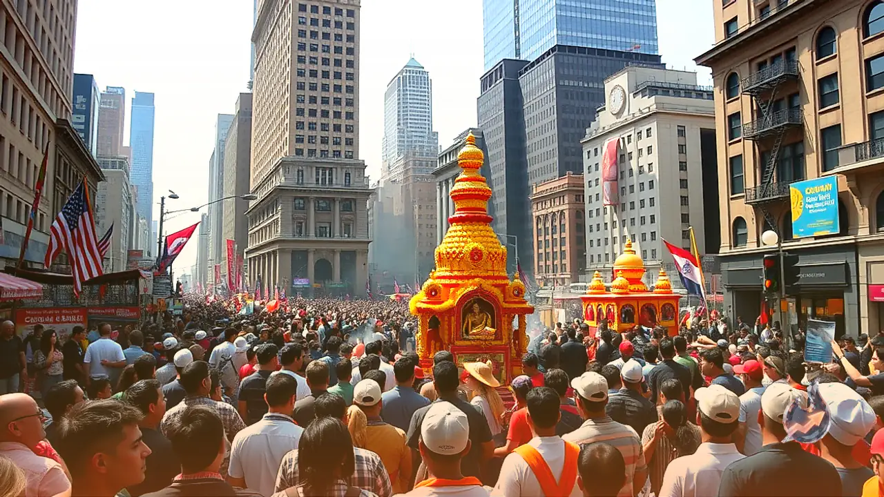 American Landmark Turns Devotional Hub As Grand Navratri Pandal Draws Crowds In New York