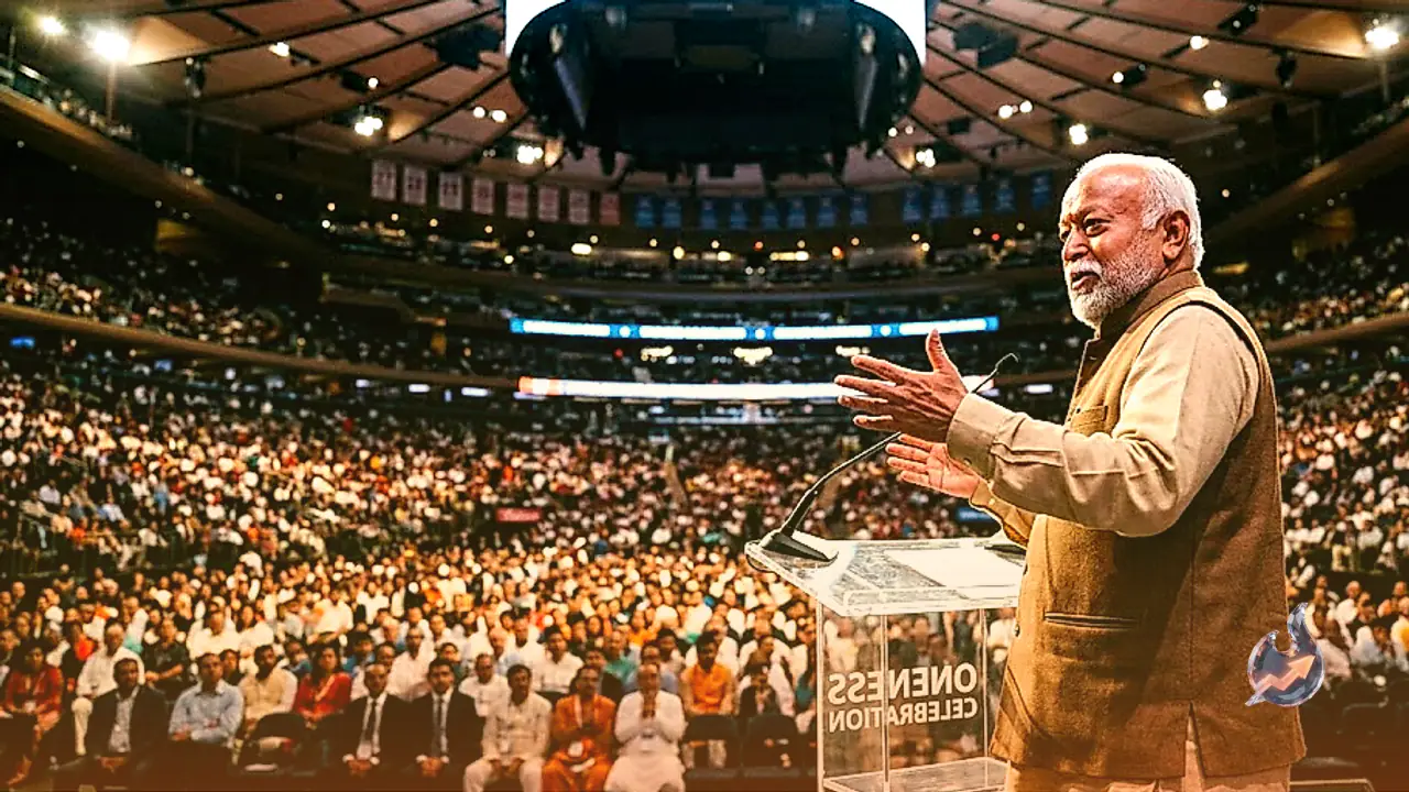 RSS Chief Mohan Bhagwat to Address Major Event in New York with 5000 Delegates