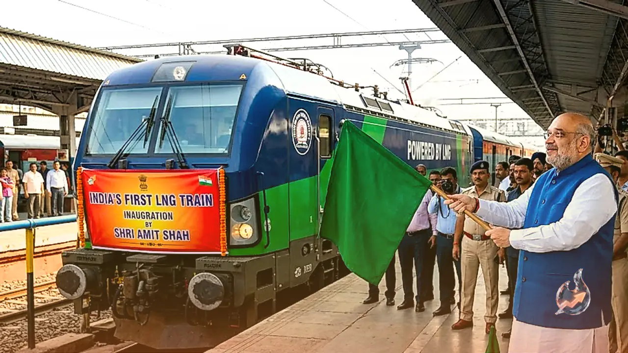 अमित शाह ने देश की पहली एलएनजी ट्रेन को दिखाई हरी झंडी, बोले- कभी रिक्शा के लिए चलना पड़ता था दो किलोमीटर पैदल