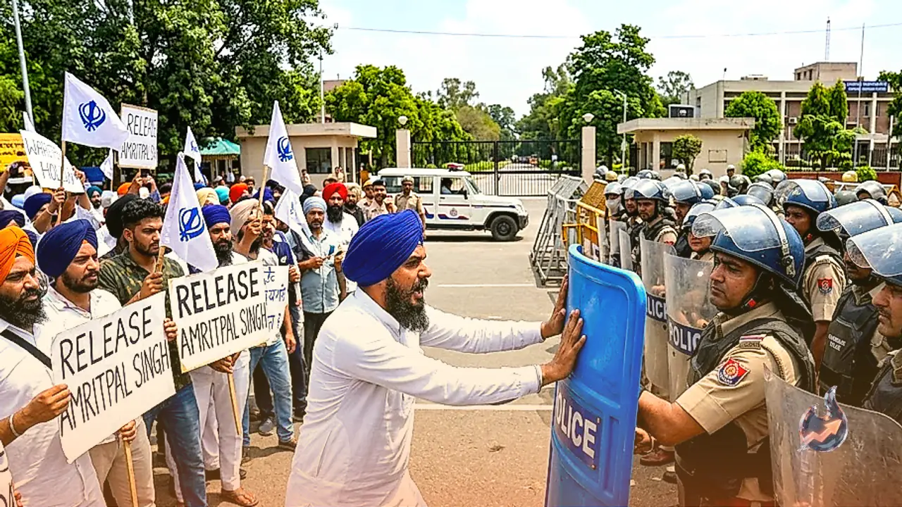 अमृतपाल सिंह की रिहाई की मांग को लेकर चंडीगढ़ में घुसे प्रदर्शनकारी, पंजाब मुख्यमंत्री आवास के पास भारी सुरक्षा