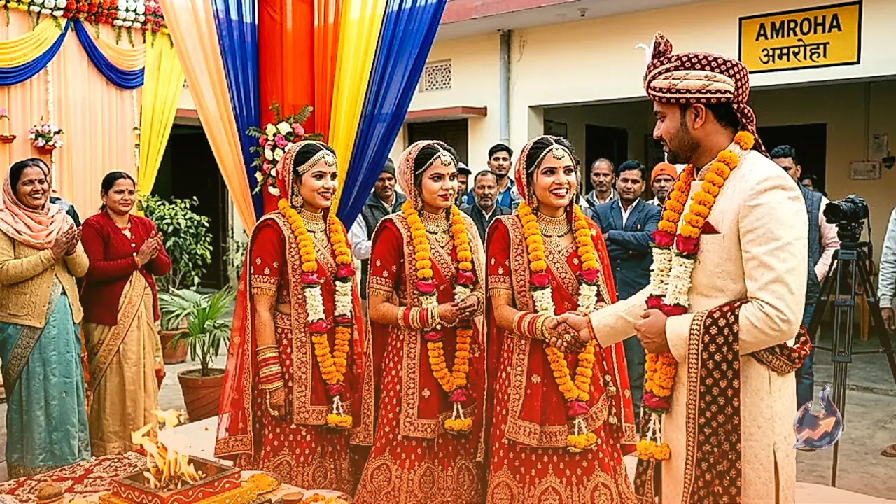 Three YouTuber Sisters Marry Their Own Cameraman in Amroha Citing Example of King Dasharatha