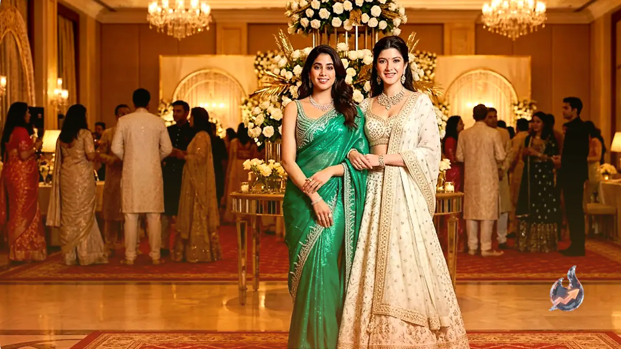 Janhvi and Shanaya Kapoor Steal the Spotlight at Anshula Kapoor and Rohan Thakkar's Reception