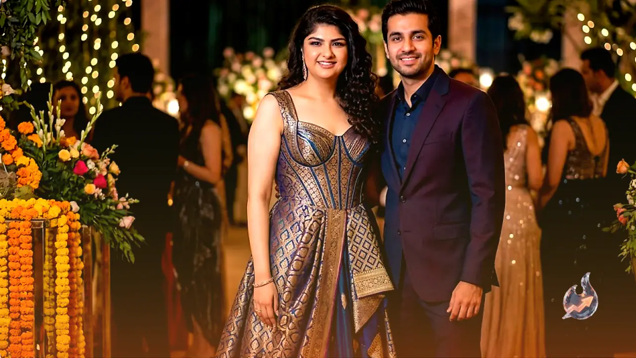 Anshula Kapoor Stuns in Modern Banarasi Fusion at Her Cocktail Party
