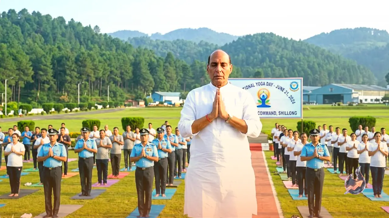 Rajnath Singh Celebrates International Yoga Day at Eastern Air Command in Shillong, Urges Everyone to Embrace Yoga