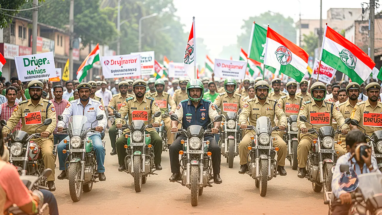 Anti-Drug Motorcycle Rally Reaches Amer Fort in Jaipur, DGP Rajiv Kumar Sharma to Flag Off Next Leg