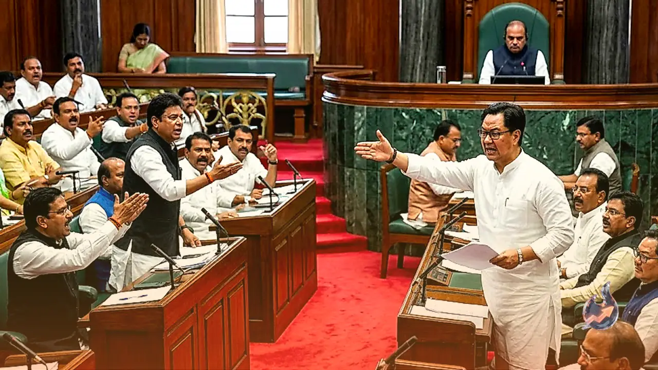 एंटी पेपर लीक बिल पर चर्चा के दौरान संसद में हुआ भारी हंगामा, विपक्षी नेता के शब्दों पर किरेन रिजिजू ने दर्ज कराया कड़ा ऐतराज