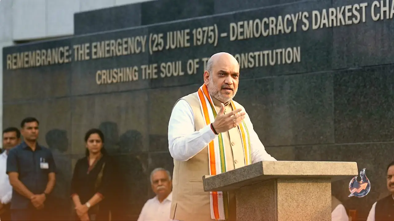 On the Emergency anniversary, Amit Shah hits out at Indira Gandhi and Congress, calling it democracy's darkest day