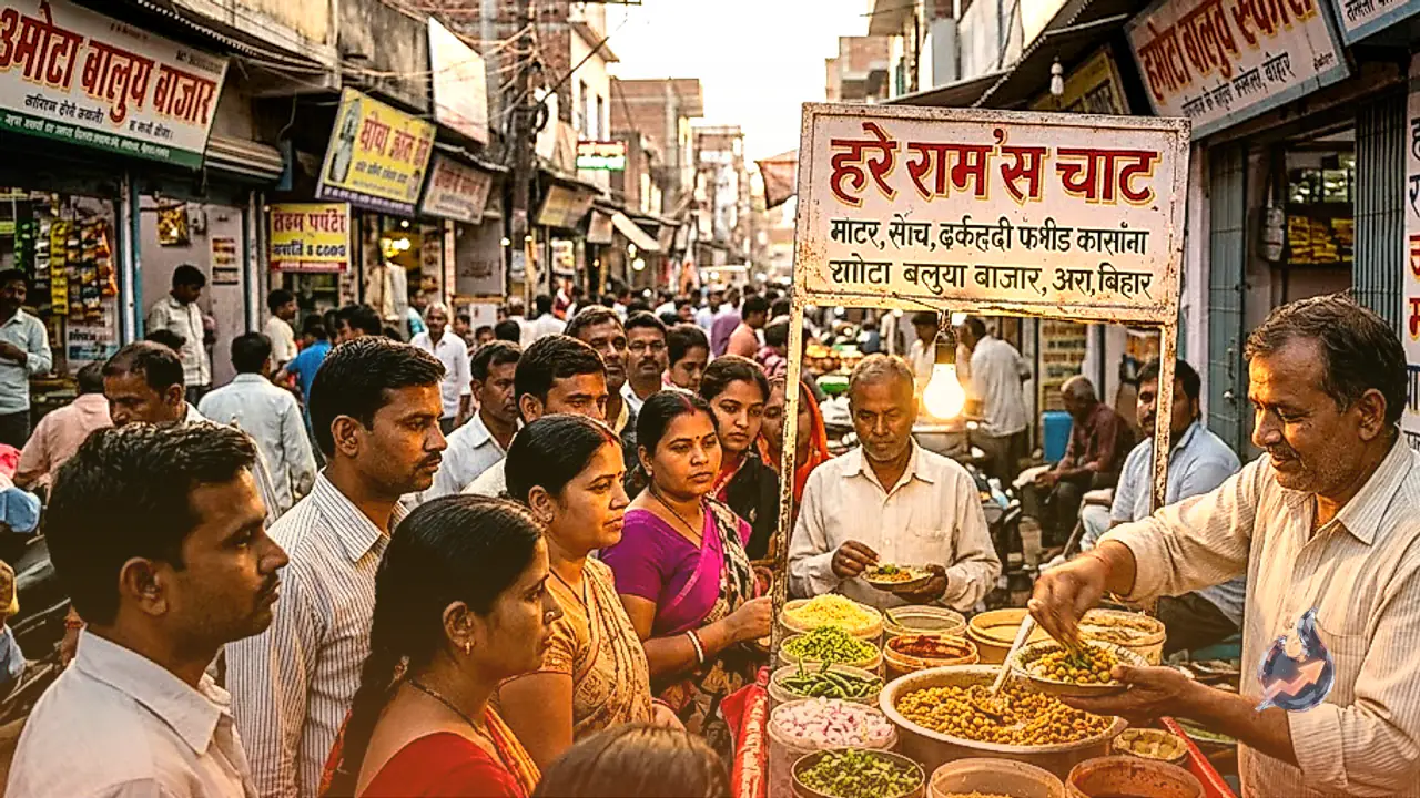 In Ara's Balua Bazar, evenings mean long queues for Hare Ram's tangy-sweet-spicy chaat