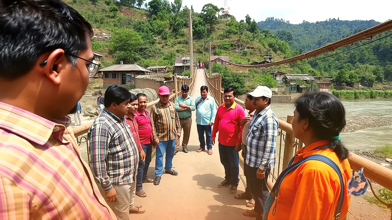 Arunachal Minister Ojing Tasing Inspects Kammuk Bridge Over Siang River, Reviews Rasing Village Infrastructure