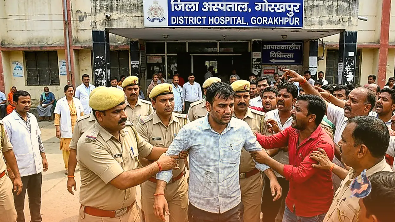 Enraged Mob Assaults Suspended Cop Abhishek Yadav During Medical Examination in Gorakhpur Child Murder Case