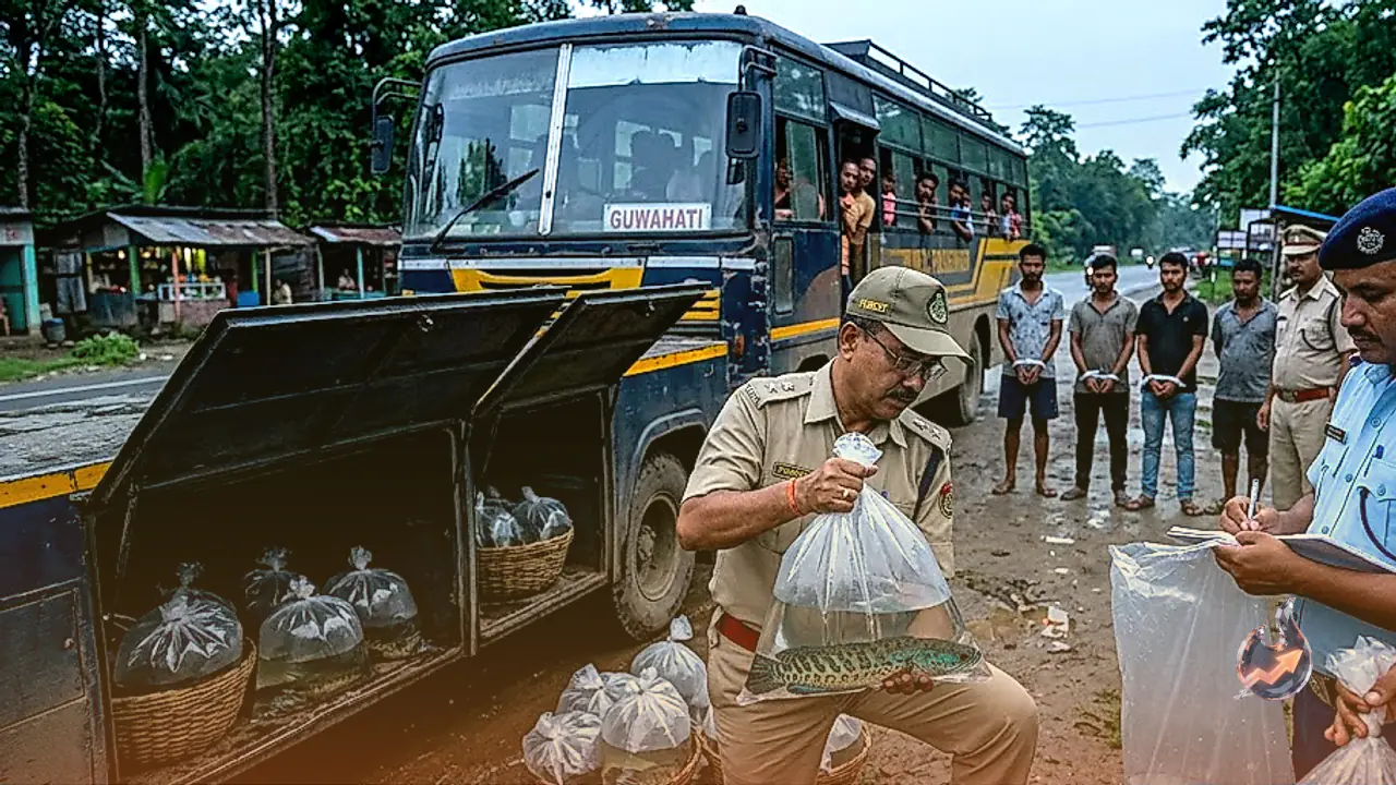असम के गोलाघाट में बस से 300 दुर्लभ चन्ना बारका मछलियां जब्त, तस्करी के आरोप में 5 लोग पकड़े गए
