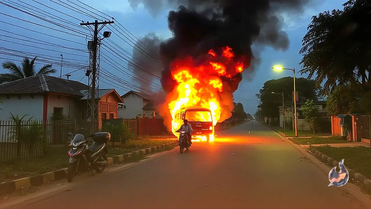 Tragic Fire Follows Crash Into Streetlight Pole in Assam’s Nagaon, Leaving Three Dead and Two Fighting for Life