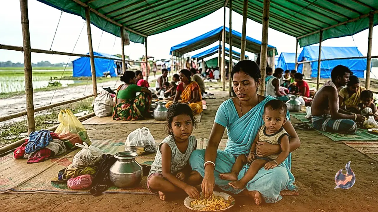 असम में बाढ़ का कहर: मृतकों का आंकड़ा 100 पर पहुंचा, हजारों लोग राहत शिविरों में रहने को मजबूर