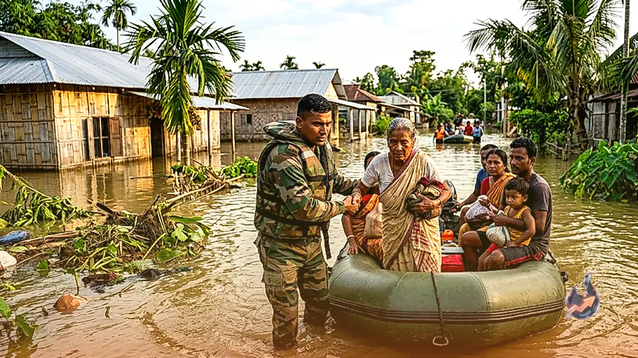 असम में बाढ़ का कहर तेज, 15 जिलों में 3.63 लाख लोग प्रभावित, राहत के लिए सेना उतरी