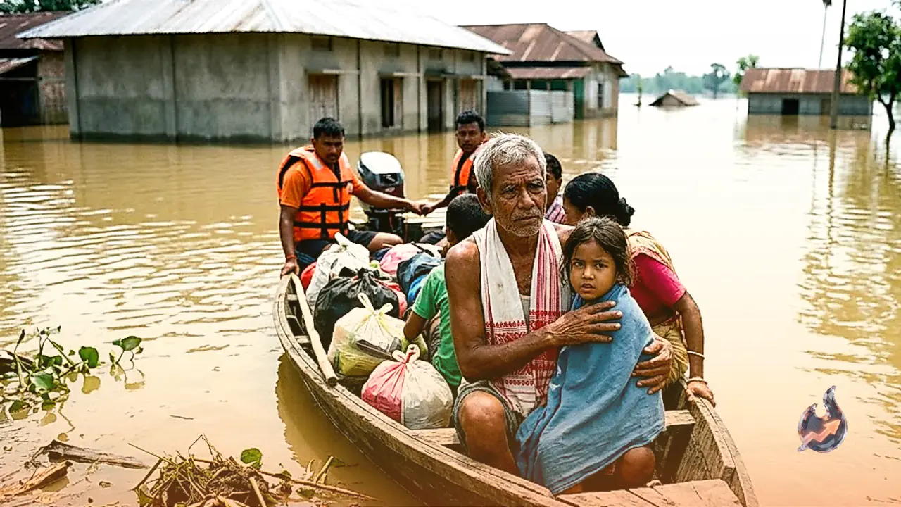 Assam Flood Crisis Worsens as Death Toll Reaches 95 and Over 1.6 Lakh People Face Heavy Displacement