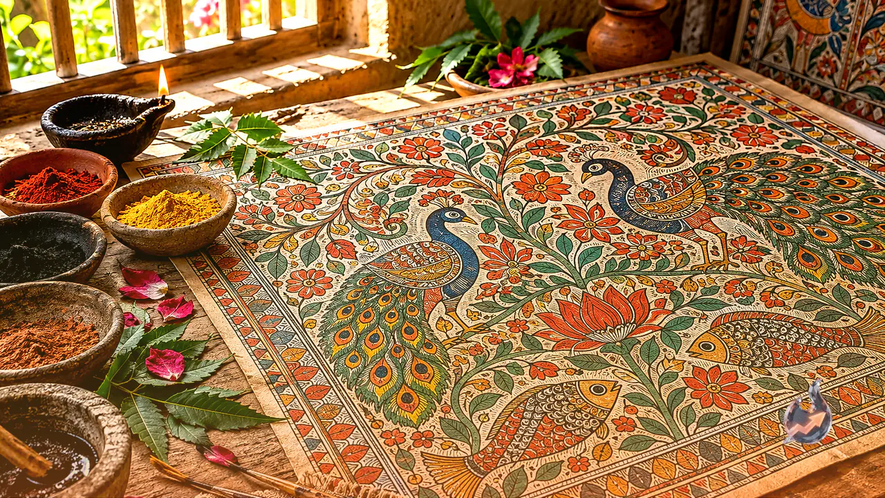 At 74, Bihar Artist Ambika Devi Keeps Madhubani Tradition Alive Using Natural Dyes From Neem, Roses, and Lampblack
