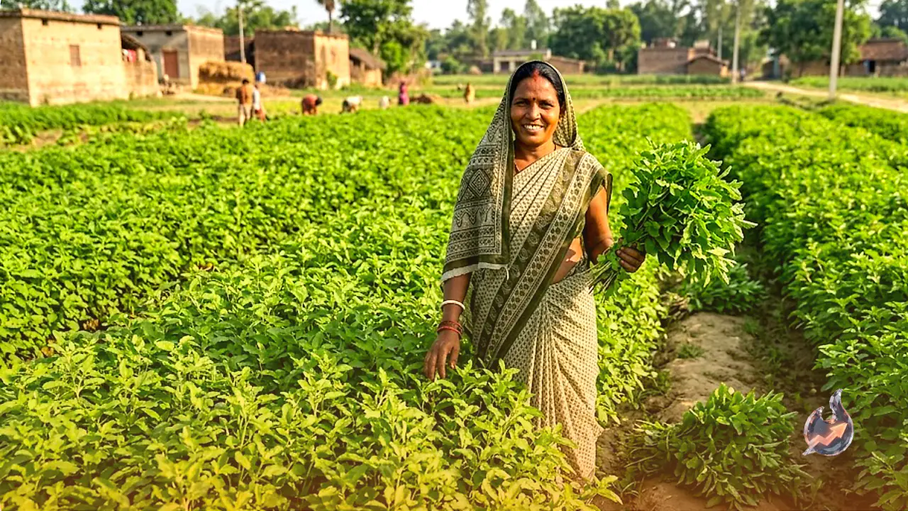 Meet the Azamgarh Farmer Turning Three Bighas of Tulsi Into a Lakh-Rupee Harvest Every Season