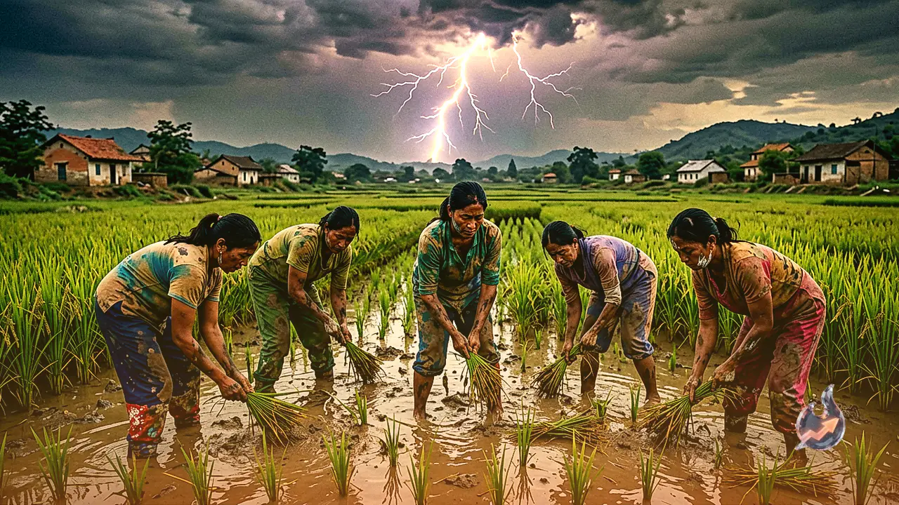 आजमगढ़ के लसड़ा कला में धान की निराई के दौरान गिरी आकाशीय बिजली, एक महिला की मौत और छह गंभीर रूप से झुलसीं