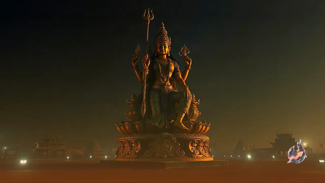 Sculptor in Rani Ki Sarai Crafts Unique Combined Shiva-Parvati Idol for Navratri Pandal Display